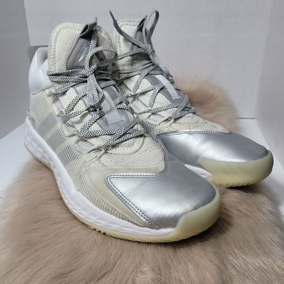 Adidas Pro Boost Mid Sz 8 White/Gray Basketball Shoe FW9511 Size 12.5